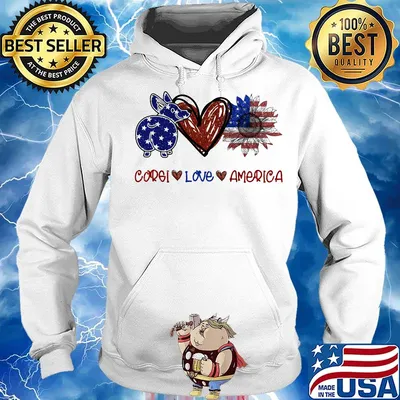 Corgi love america 4th of july independence day s Hoodie