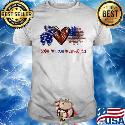 Corgi love america 4th of july independence day shirt