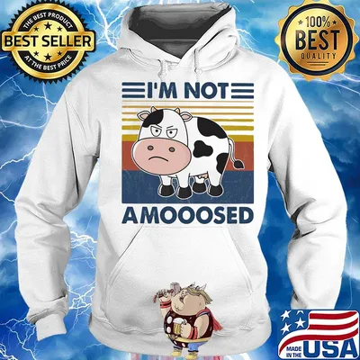 Cow i'm not amoosed vintage retro s Hoodie