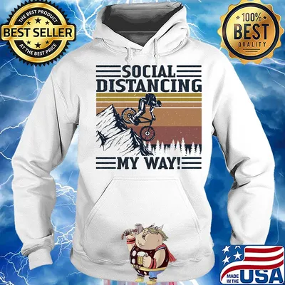 Cycling bike social distancing my way vintage retro s Hoodie