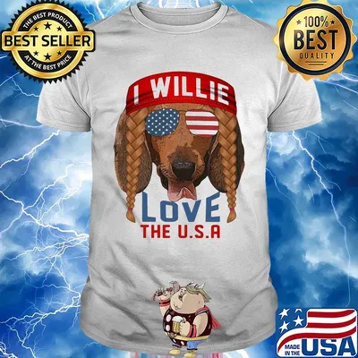 Dachshund I willie love the USA American flag veteran Independence Day shirt