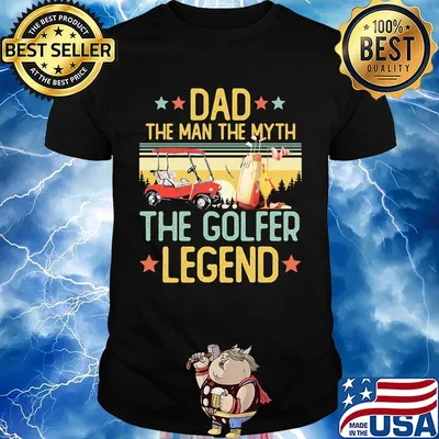 Dad the man the myth the golfer legend happy father's day stars vintage retro shirt