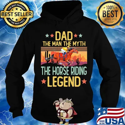 Dad the man the myth the horse riding legend happy father's day stars vintage retro s Hoodie