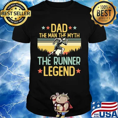 Dad the man the myth the runner legend happy fathers day stars vintage retro shirt
