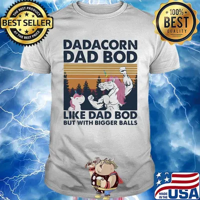 Dadacorn dad bod like dad bod but with bigger balls vintage retro shirt