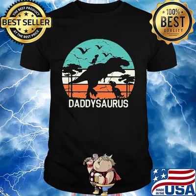 Daddy saurus vintage retro shirt