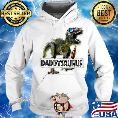 Daddysaurus daddy dinosaur beer happy father's day s Hoodie
