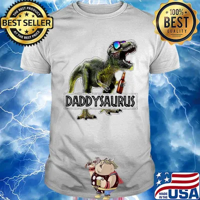 Daddysaurus daddy dinosaur beer happy father's day shirt