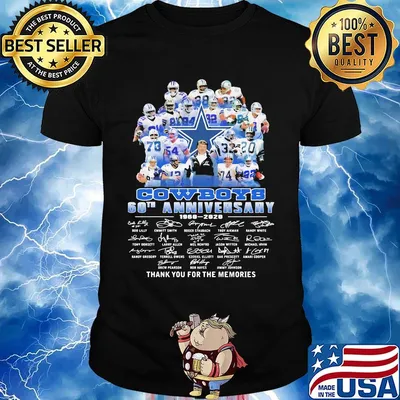 Dallas cowboys football 60th anniversary 1960 2020 thank you for the memories signatures shirt
