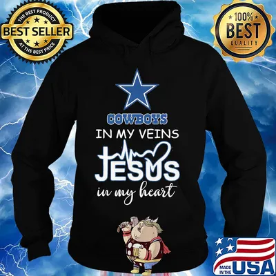 Dallas cowboys in my veins jesus in my heart heartbeat s Hoodie