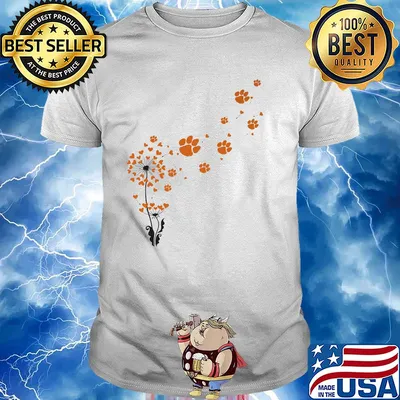 Dandelion flower clemson tigers football hearts shirt