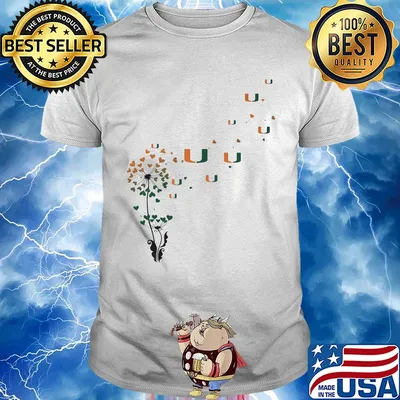 Dandelion flower miami hurricanes football hearts shirt