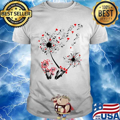 Dandelion flower snoopy hearts shirt
