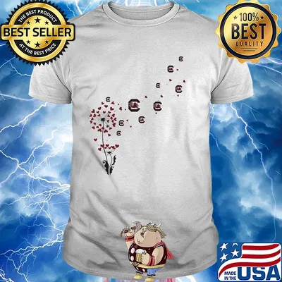 Dandelion flower university of south carolina football hearts shirt