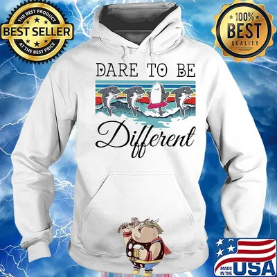 DARE TO BE DIFFERENT VINTAGE RETRO DOLPHIN SHIRT Hoodie