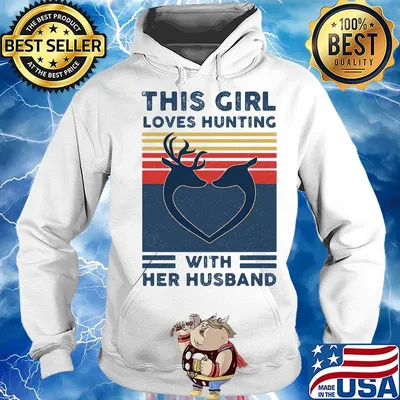 Deer this girl loves hunting with her husband vintage retro s Hoodie
