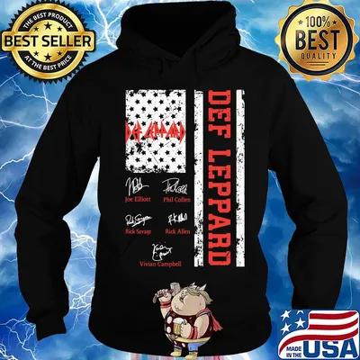 Def leppard band members signatures american flag independence day s Hoodie