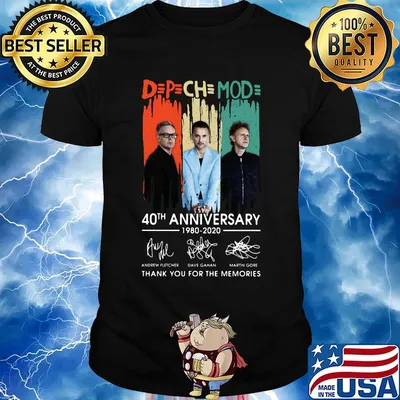 Depeche mode 40th anniversary 1980 2020 thank you for the memories signatures shirt