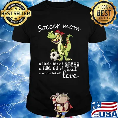 Dinosaur soccer mom a little bit of crazy a little bit of loyd a whole lot of love shirt