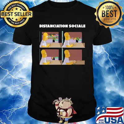 Disney homer simpson distanciation sociale shirt