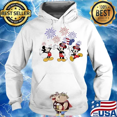 Disney mickey mouse heart firework american flag independence day s Hoodie
