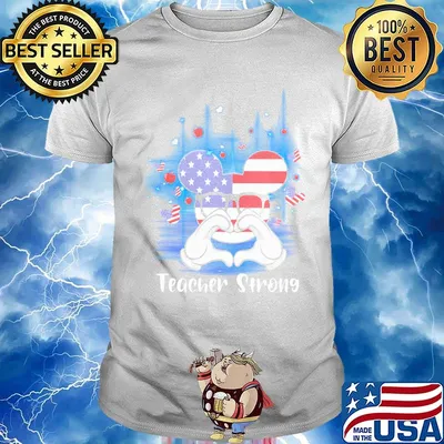Disney mickey mouse teacher strong american flag independence day shirt