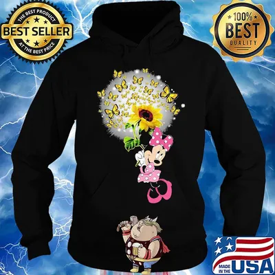 Disney minnie mouse holding sunflower butterflies s Hoodie
