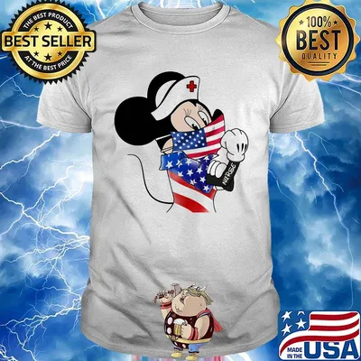 Disney minnie mouse nurse american flag independence day shirt