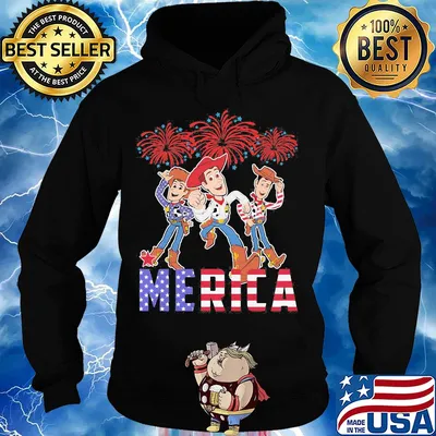 Disney pixar toy woody merica firework american flag independence day s Hoodie
