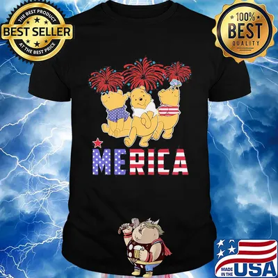 Disney pooh merica firework american flag independence day shirt