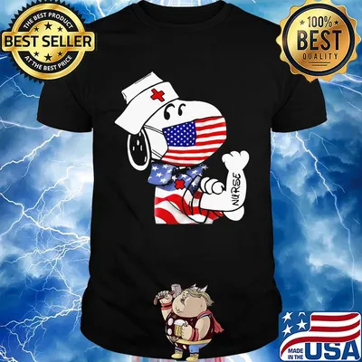 Disney snoopy nurse american flag independence day shirt