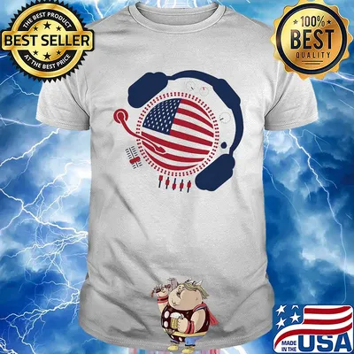 Dj headphones american flag independence day shirt