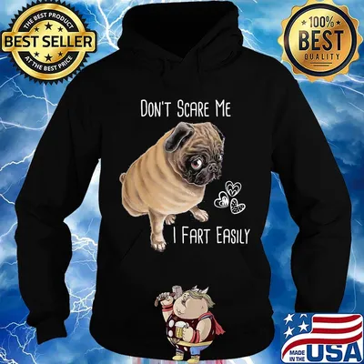 Don't Scare Me I Fart Easily Pug Dog Hear Shirt Hoodie