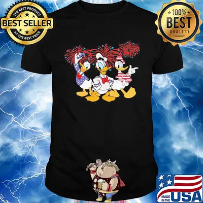 Donald duck firework american flag independence day shirt