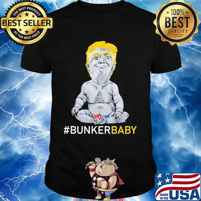 Donald trump bunker baby american flag independence day shirt