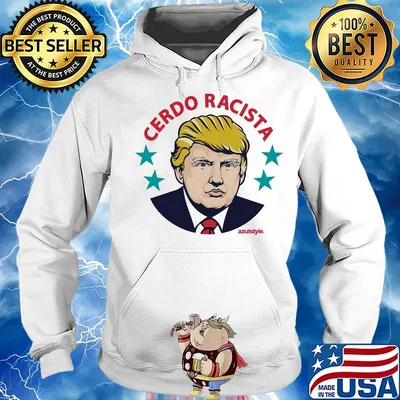 Donald trump cerdo racista azul style stars s Hoodie