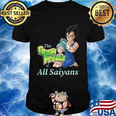 Dragon ball 7 son goku and bulma the fresh prince of all saiyans shirt