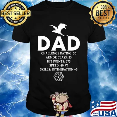 Dragon dad challenge rating armor class hit points speed skills intimidation shirt