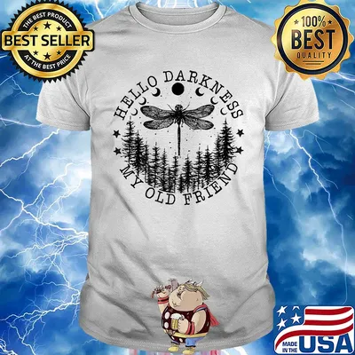 Dragonfly hello darkness my old friend tree shirt