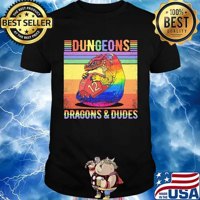 Dungeons Dragons And Dudes LGBT Vintage Retro Shirt