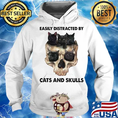Easily distracted by Cats and skulls s Hoodie