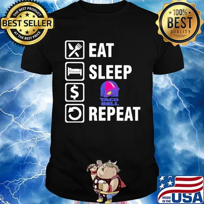 Eat sleep taco bell logo repeat shirt