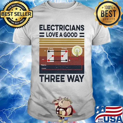 Electricians love a good three way vintage retro shirt