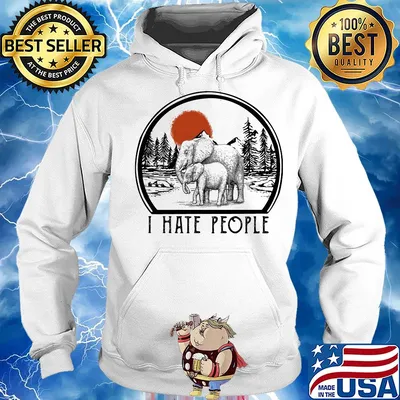 Elephant mom I hate people s Hoodie