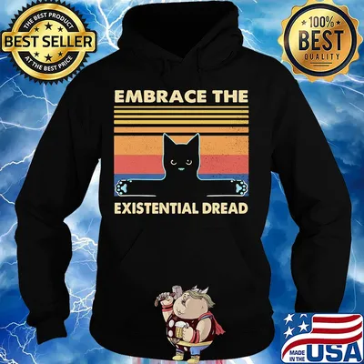 Embrace the existential dread Cat vintage retro s Hoodie