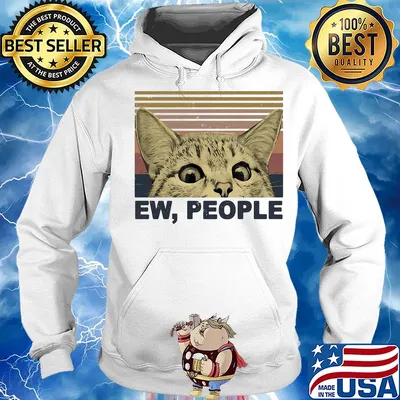 Ew people Cat vintage retro s Hoodie