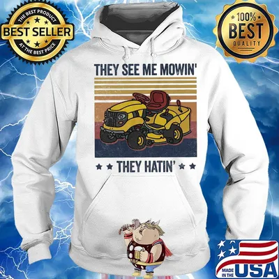 Farmer they see me mowin they hatin stars vintage retro s Hoodie