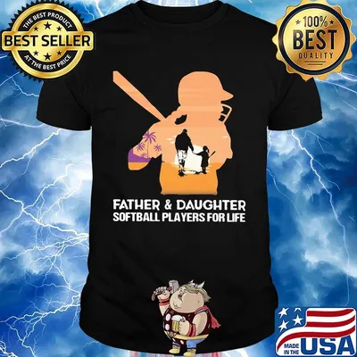 Father and daughter softball players for life happy father's day sunset shirt