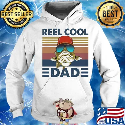 Fish glasses reel cool dad vintage retro s Hoodie