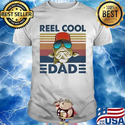 Fish glasses reel cool dad vintage retro shirt
